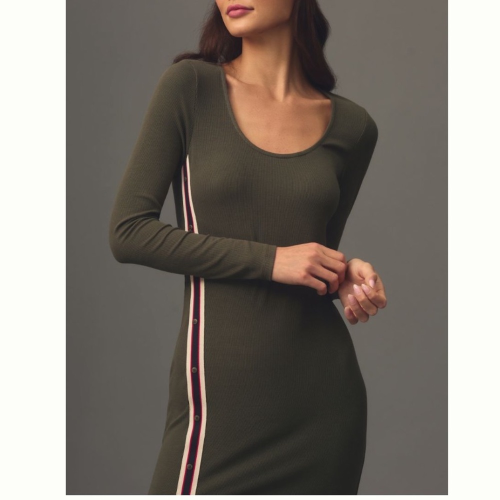 Anthropologie long sleeve sporty stripe dress by Bordeaux